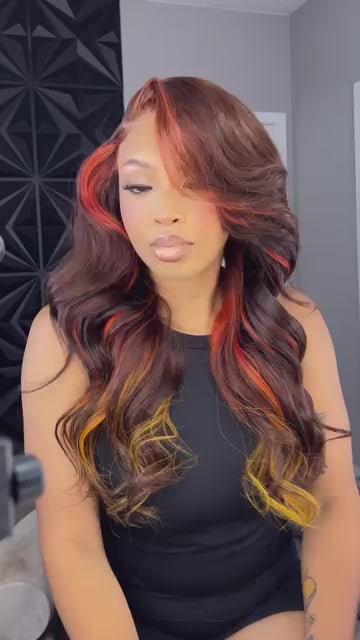 Mettez en surbrillance 99J Blonde Body Wave Lace Front Wig pour les femmes 