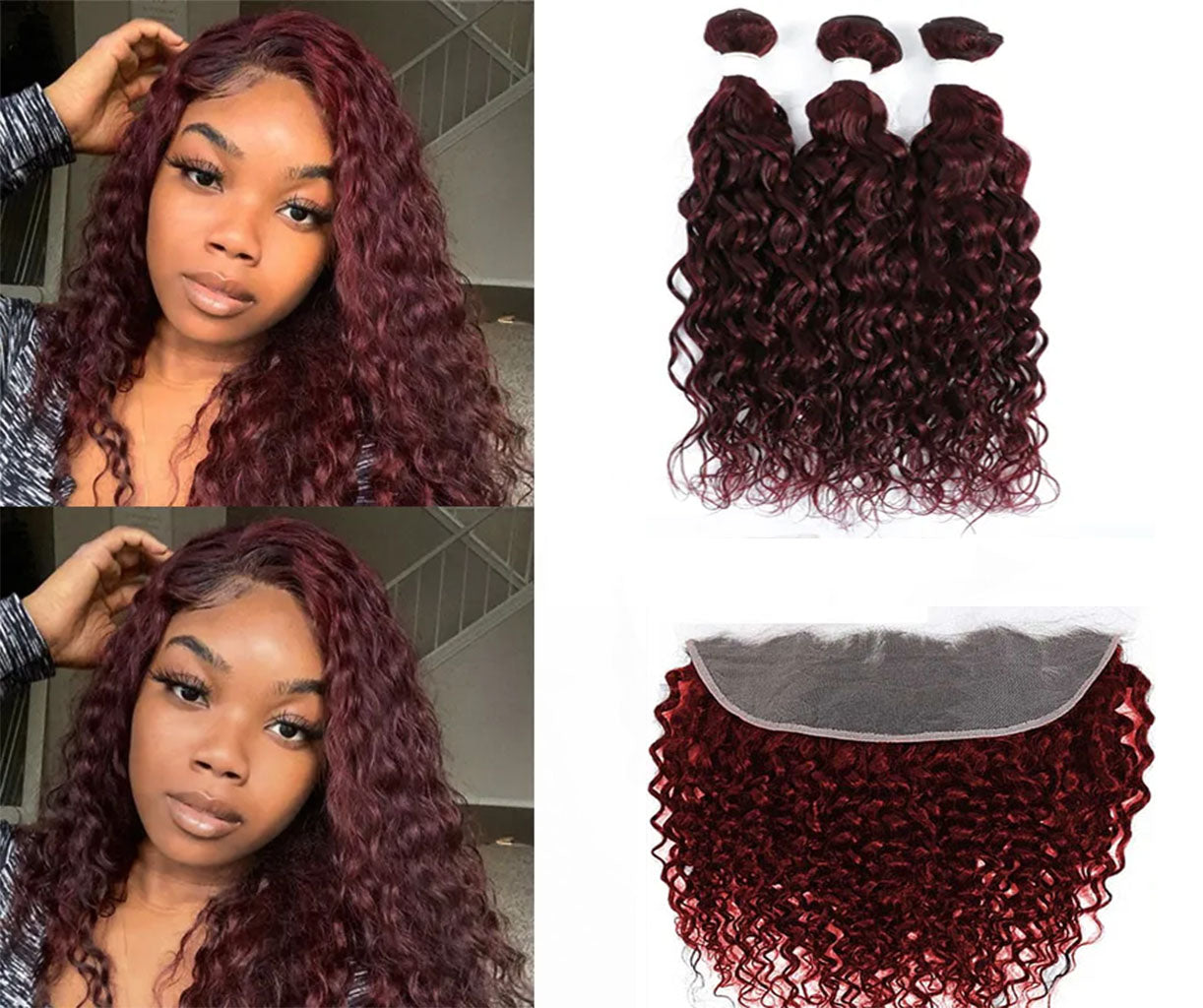 #99j Water Wave 3 Bundles with 13x4 Transparent Lace Frontal