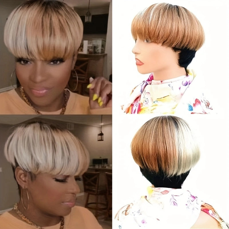 Naturel noir 13 x 4 x 1 partie latérale dentelle bouclée courte Pixie Cut Bob pour les femmes noires 