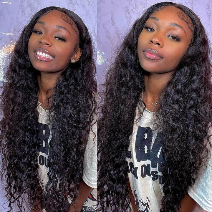 Breathable LM-Cap Water Wave 5×5 13×6 HD Lace Frontal Wig 180% Density Virgin Human Hair