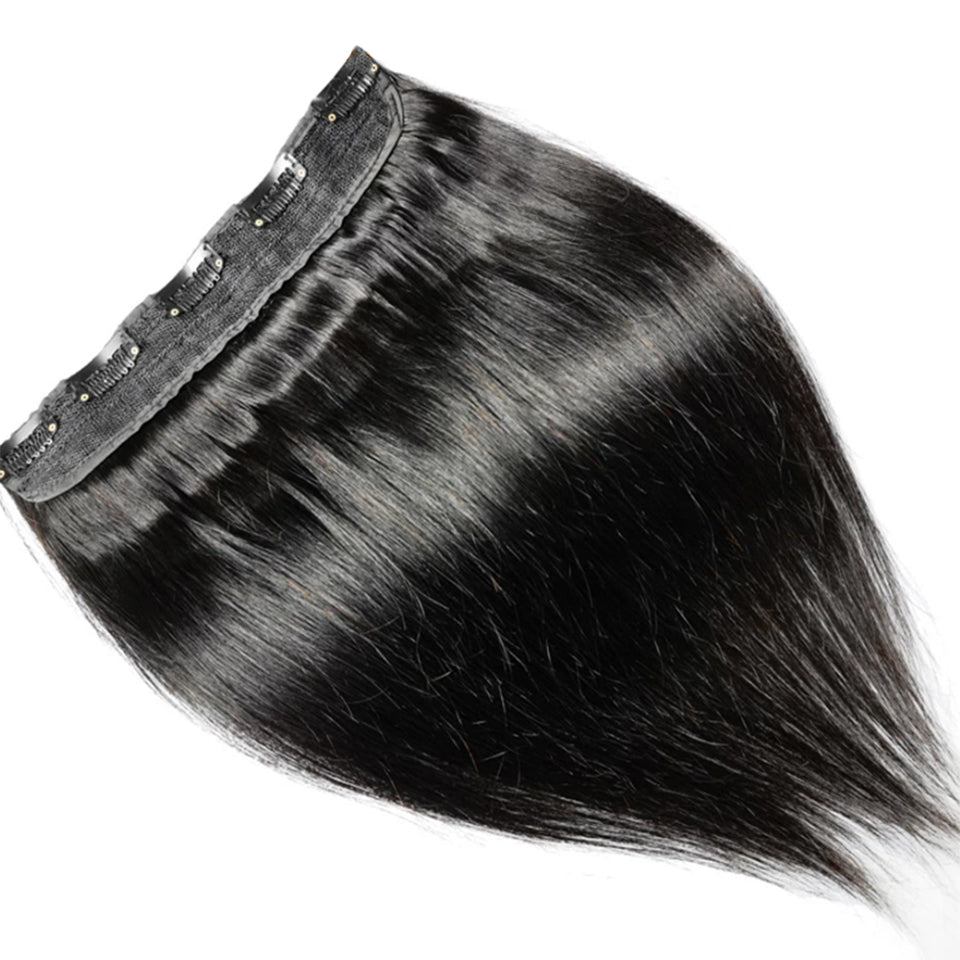 Straight Only One Piece 5 Clips In Hair Natural Black For Women
