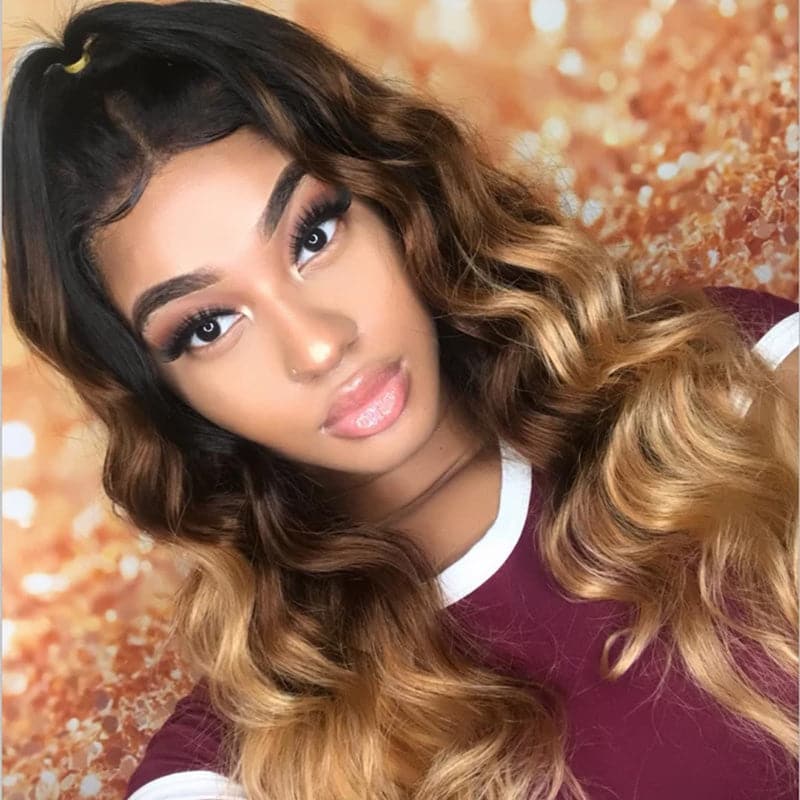 lumiere Peruvian Ombre Body Wave 3 Bundles with 4X4 Closure Human Hair Free Shipping