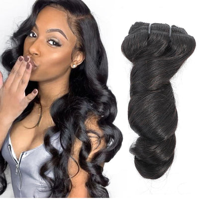 Loose Wave Clip In Human Hair Extensions Natural Color 8 / 10 Pieces / Set 120G /160G