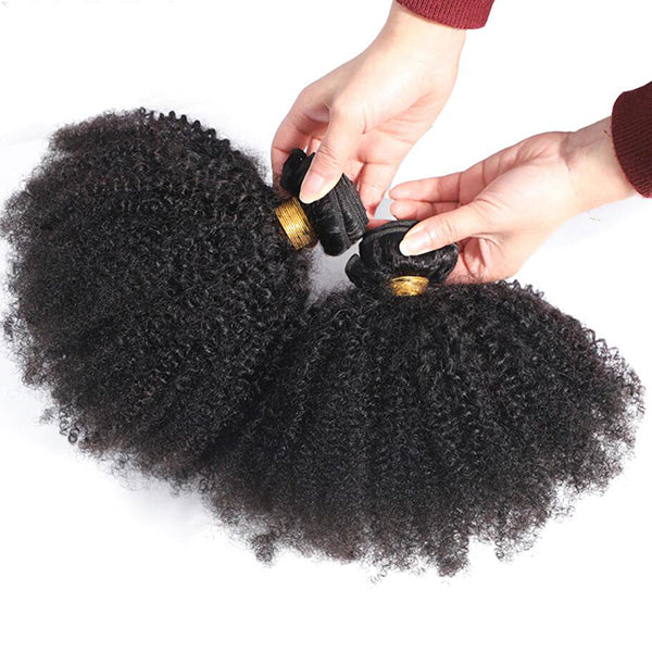 lumiere Brésilien Afro Curly 4 Bundles Extensions de Cheveux Humains Vierges 100% Cheveux Humains 