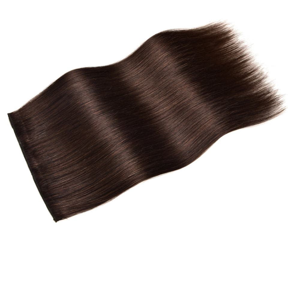 Chocolate Straight 5 Clips in 1 Piece Human Hair Extensions