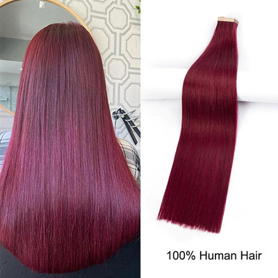 Fita em extensões de cabelo humano #Burg Feixes de cabelo liso preto natural para mulheres Microlinks Brasileiro 20 pçs/1 pacote 