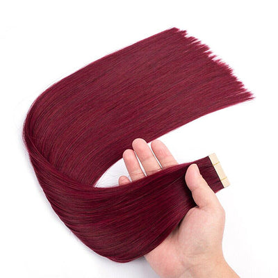 Tape In Human Hair Extensions #Burg Straight Hair Natural Black For Women Microlinks Brazilian 20pcs/1pack