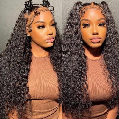 150% 180% Density Lace Frontal /Closure Glueless Deep Wave Ready to Wear Human Hair Wigs Pre Plucked With Baby Hair