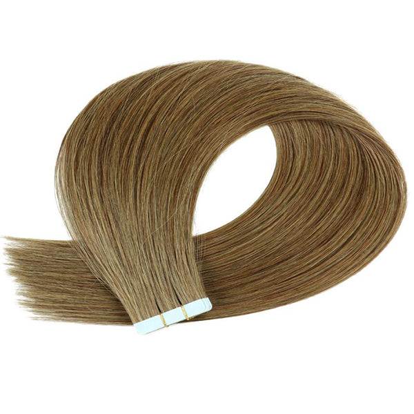 Color Hair #4 Tape In Hair Extensions Cheveux Raides Vierges Humains 20 pcs/1pack 100% Cheveux Humains 