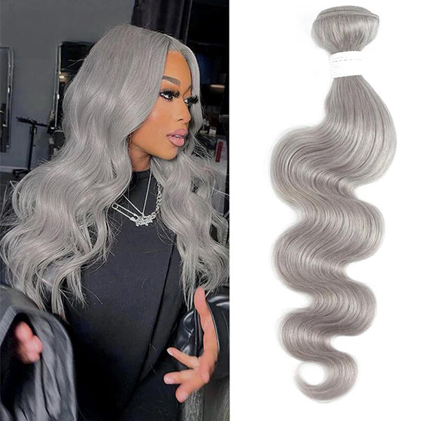 lumiere one bundle Sliver Grey Color Body Wave Virgin Human Hair Extension