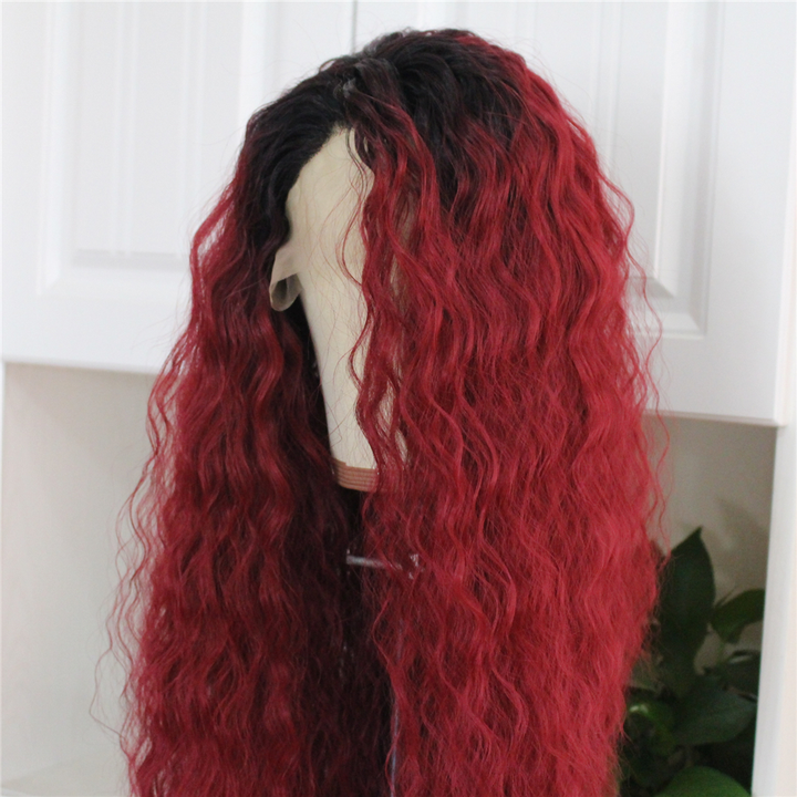 Lumiere 1B/BURG Ombre Kinky Curly 4x4/5x5/13x4 Lace Closure/Frontal 150%/180% Density Wigs For Women Pre Plucked