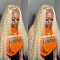Honey Blonde 613 Water Wave 4x4 Lace Closure Wig Virgin Human Hair