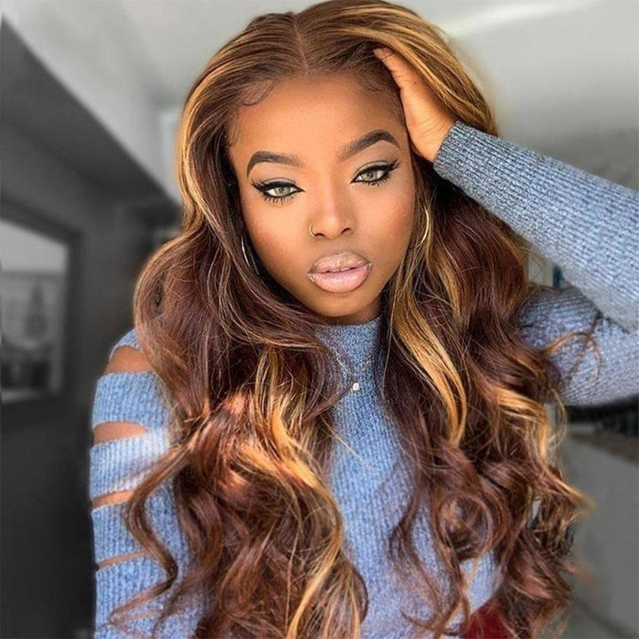 P4/30 Highlight Body Wave Lace Front / Closure Wig Brazilian Hair for Women