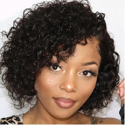 150% Density Kinky Curly Bob wigs 13x4 Lace Front Human Hair Wigs For Black Women Glueless - Lumiere hair
