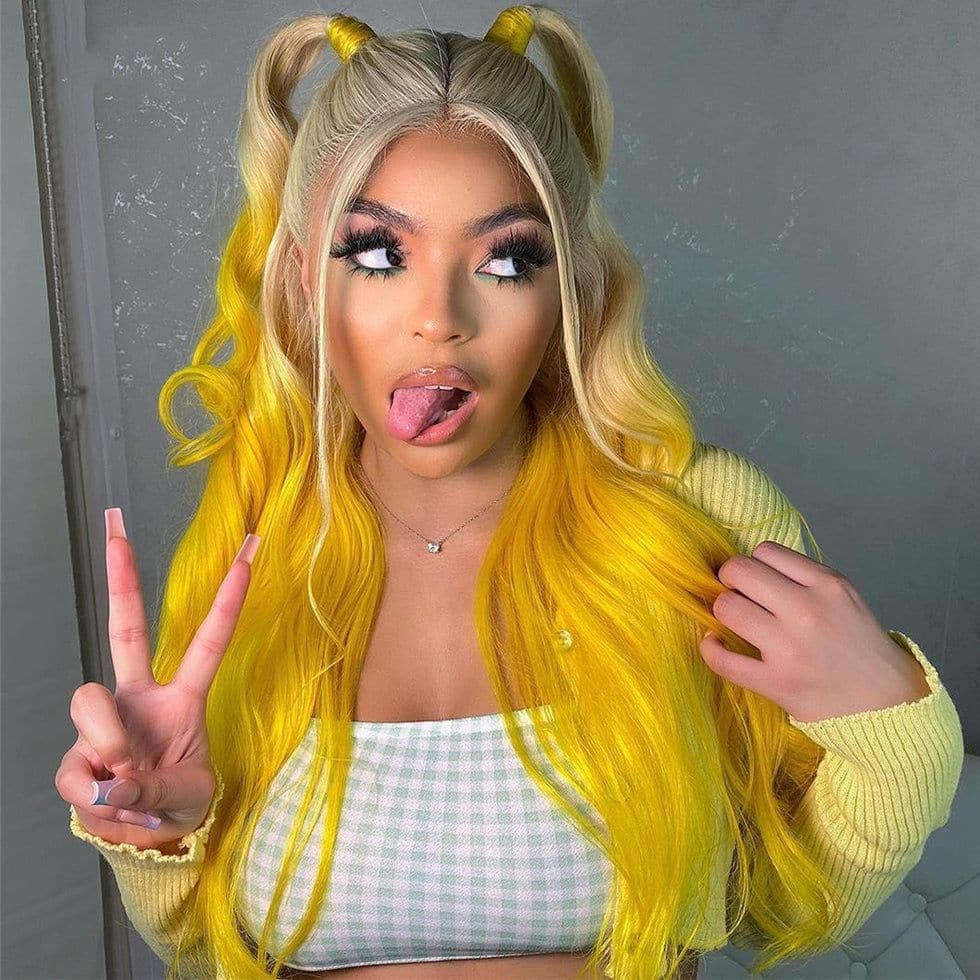 Blonde & Yellow Slight Body Wave Lace Front Wig 150%/180% Density