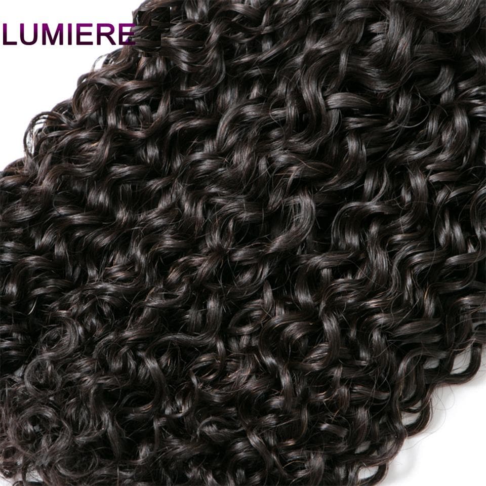lumiere Malaysian 3 bundles with 13X4 lace frontal water wave Virgin Human Hair Extension - Lumiere hair