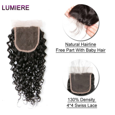 lumiere One Piece Water Wave Virgin Human Hair 4x4 Lace Closure - Lumiere hair