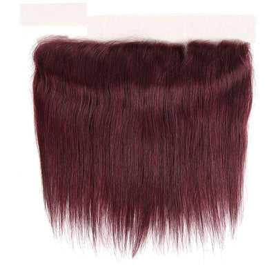 99J Straight hair 3 Bundles With 13x4 Lace Frontal Pre Colored Ear To Ear