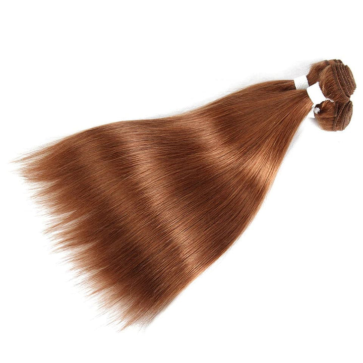 lumiere Color #30 cheveux raides 4 faisceaux avec 13x4 dentelle frontale pré-colorée oreille à oreille 