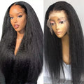 Kinky Straight Lace Frontal Wig Brazilian Human Hair