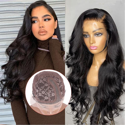 13x5x2 Lace L-Part Wig Pre Plucked Black Glueless Body Wave Wigs Ready to Wear For Black Women Side Part