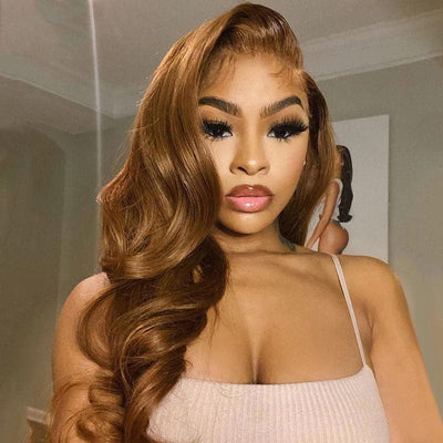 Human Hair 4X4/13X4/13x1x4 T part/Lace Front Wig #750 Color Body Wave Wig 150%