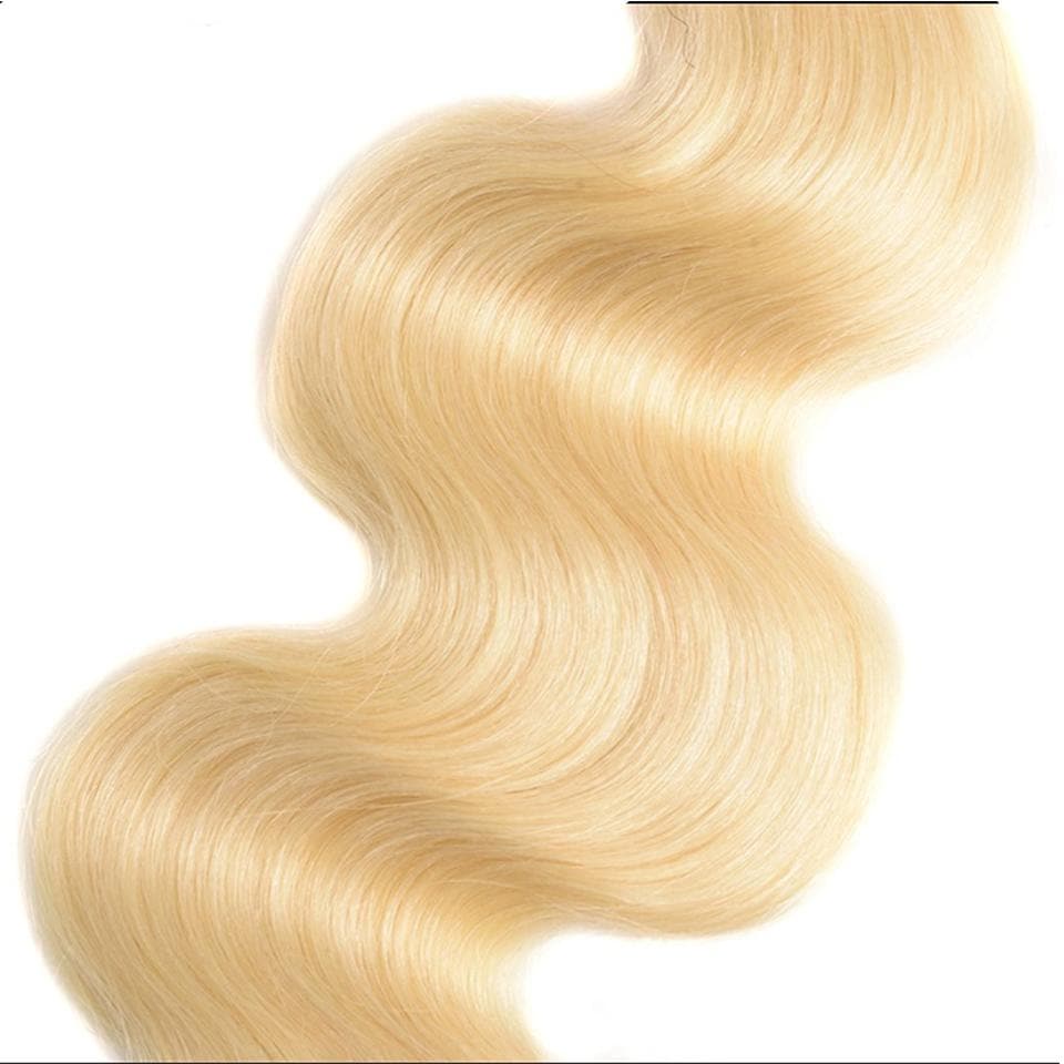 613 Blonde Color 2 Bundles Body Wave with 4x4 Closure Virgin Human Hair