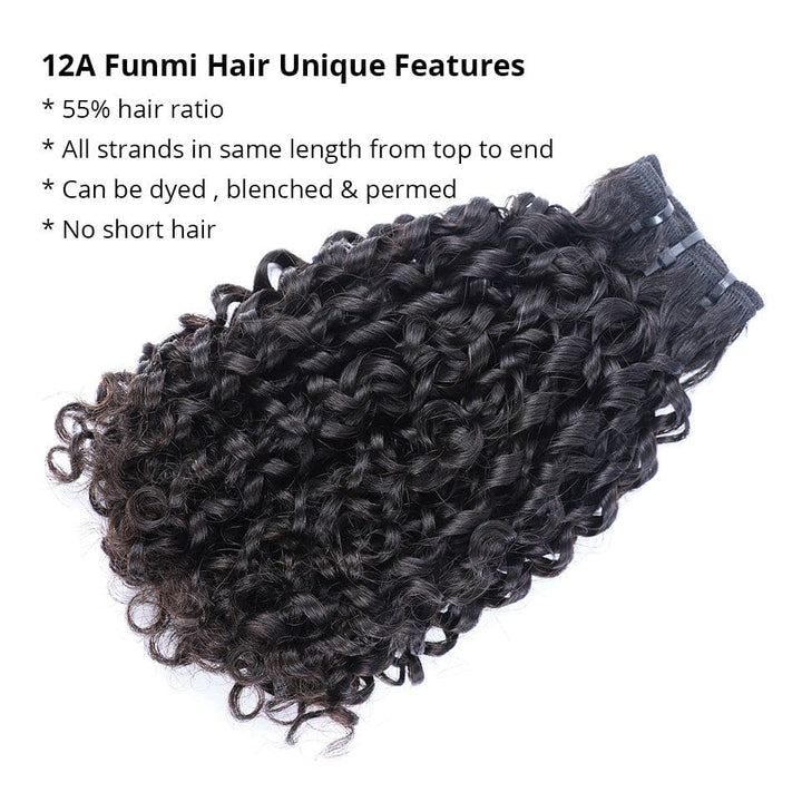 Brazilian Pixie Curly 3 Bundles with 13x4 HD Lace Frontal 3+1 PCS Virgin Hair Extensions