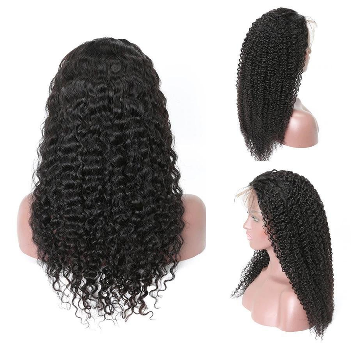 13x1x6 Lace T Part Kinky Curly Curly Wig Lace Closure Perucas de cabelo humano pré arrancadas com cabelo de bebê 
