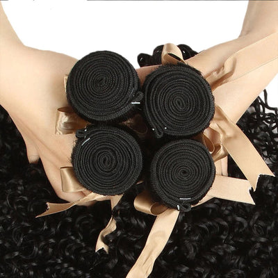 Kinky Curly Brazilian Hair Bundles 3 Bundles With 4x4 Lace Closure Remy Human Hair Extension