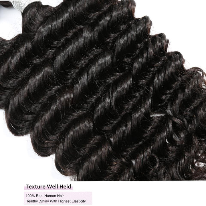 lumiere Hair Peruvian Deep Wave Virgin Hair 3 Bundles Human Hair Extension 8-40 inches - Lumiere hair