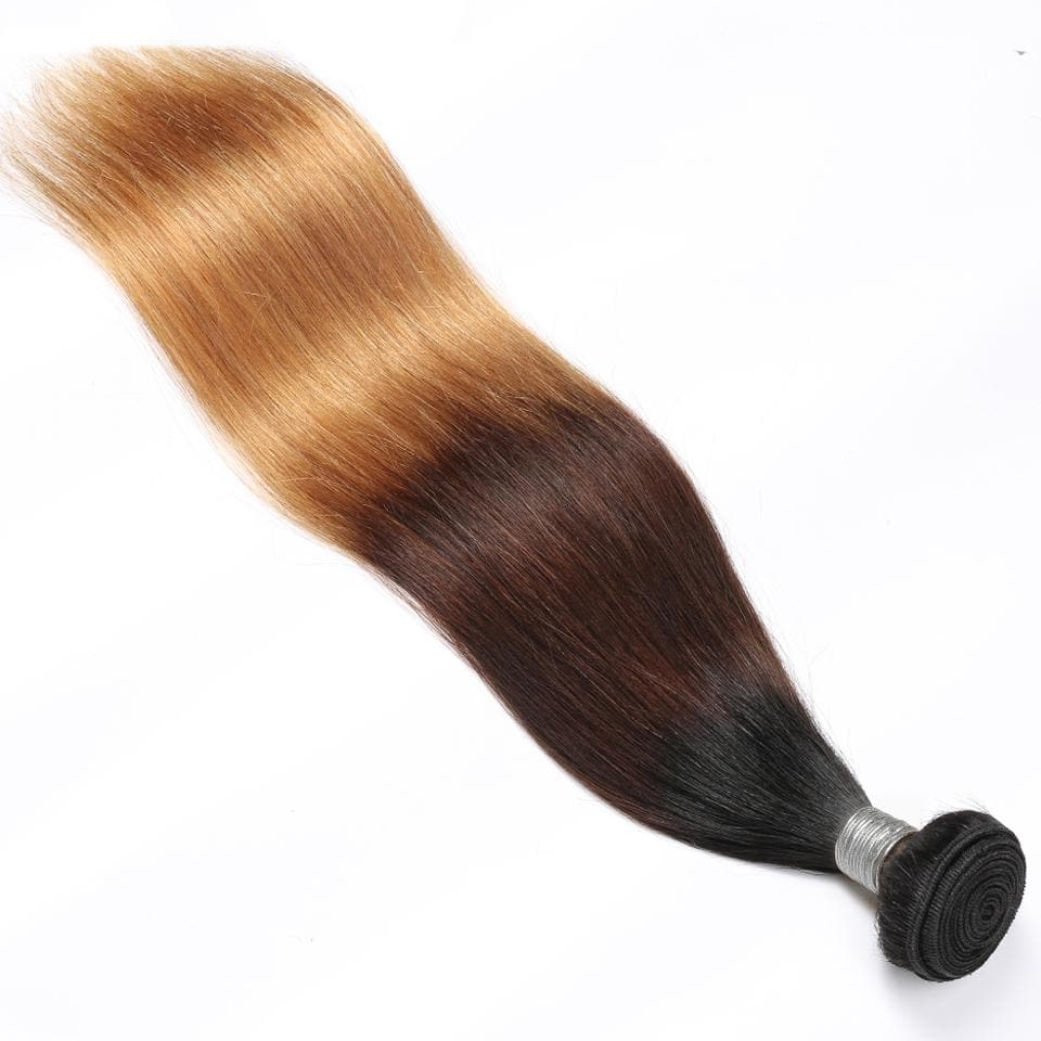 lumiere 1 Piece Ombre 1b/4/27 Color Straight Virgin Human Hair Extension - Lumiere hair