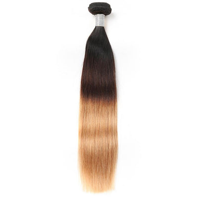 lumiere 1 Piece Ombre 1b/4/27 Color Straight Virgin Human Hair Extension - Lumiere hair