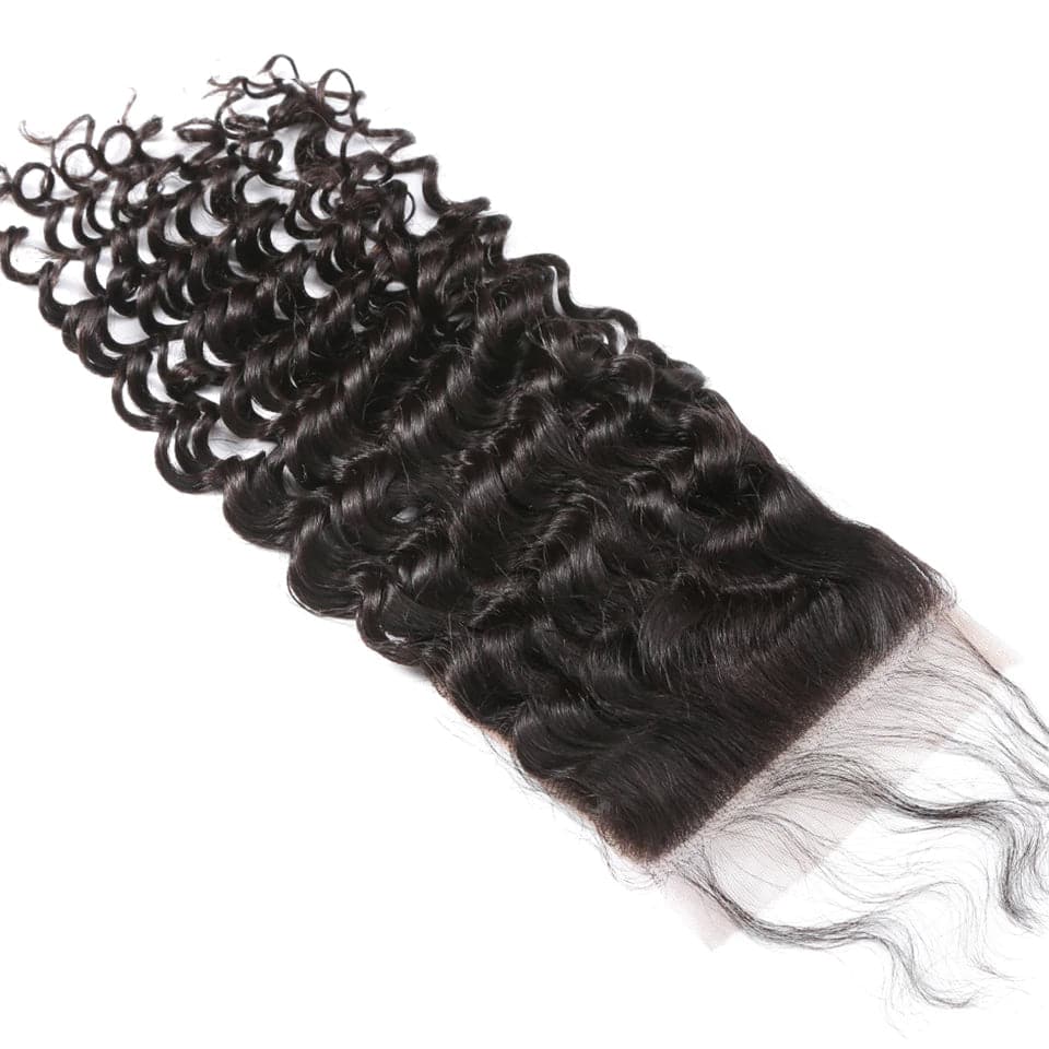 Vague profonde 28 30 40 pouces 4 faisceaux avec fermeture 4x4 cheveux brésiliens Remy 100% extensions de cheveux humains bouclés naturels