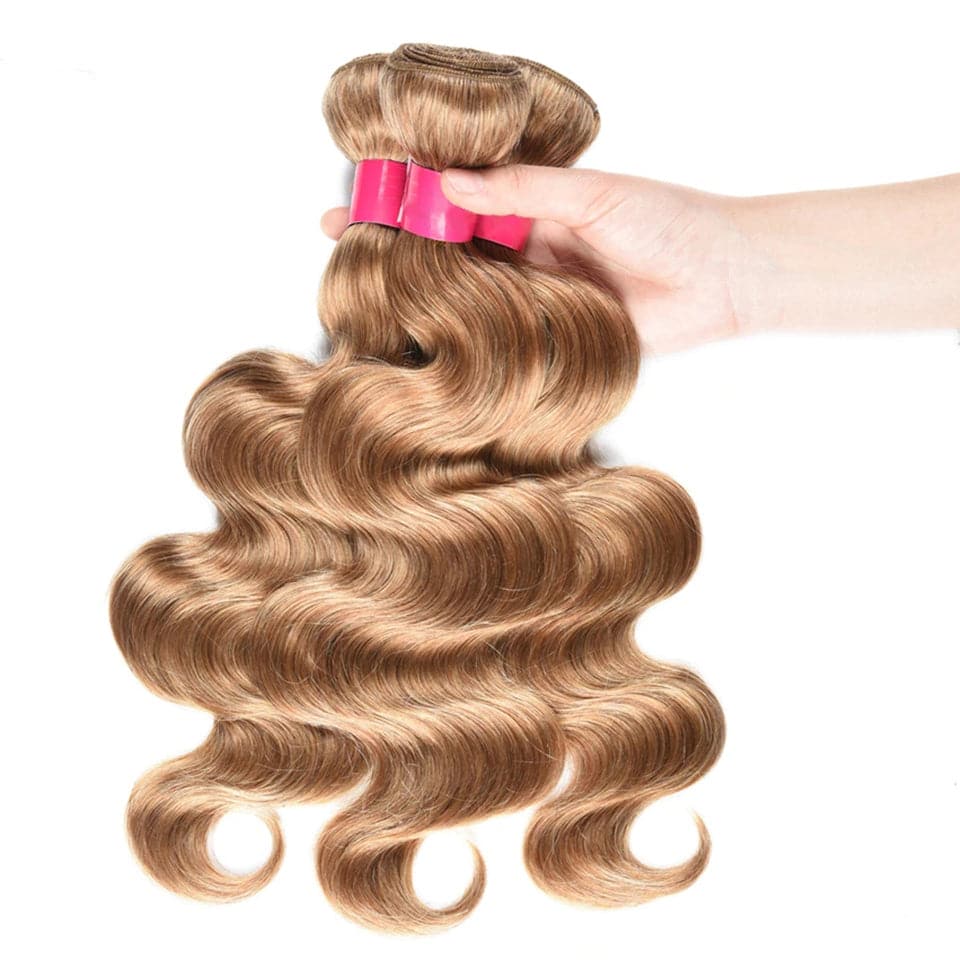 lumiere Color #27 light Brown body wave 4 Bundles 100% Virgin Human Hair Extension - Lumiere hair