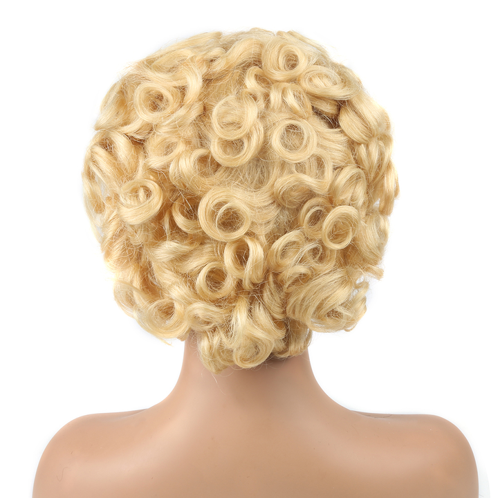 613 Blonde 13x1 Lace Loose Curly Short Pixie Cut Bob Perruques Pour Femmes 