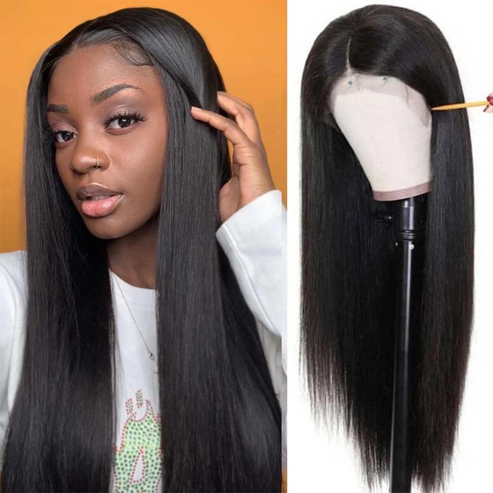 Long Straight Human Hair Wigs 13x4 Lace Frontal glueless Pre-Plucked with baby hair - Lumiere hair