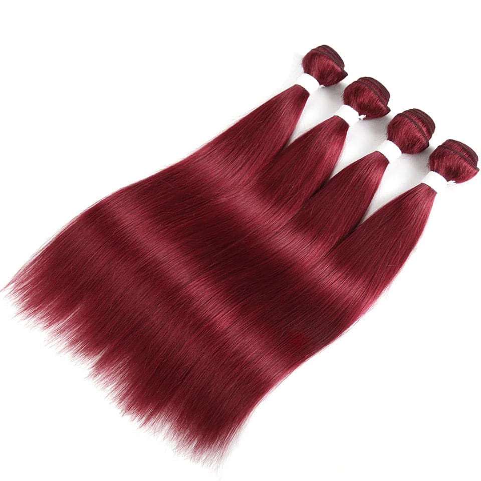 lumiere Red Bundles Burg Straight Hair Weave 4 Bundles 100% Virgin Human Hair Extension