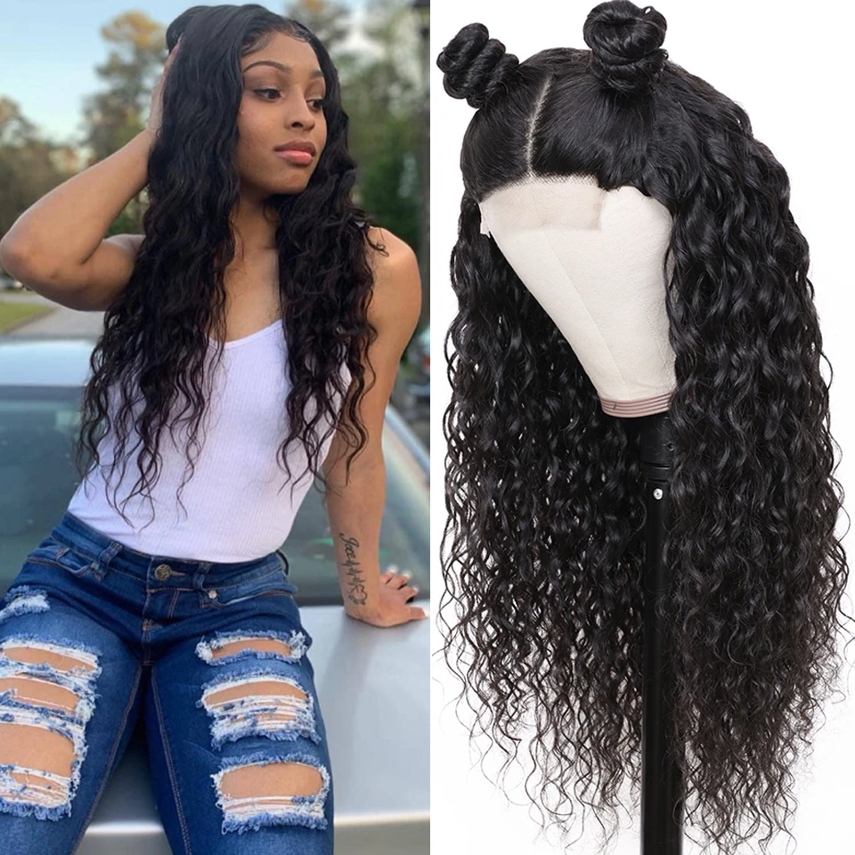 Water Wave 5x5 13x4 Lace Frontal Wig 100% Human Hair pre-plucked HD Lace with baby hair