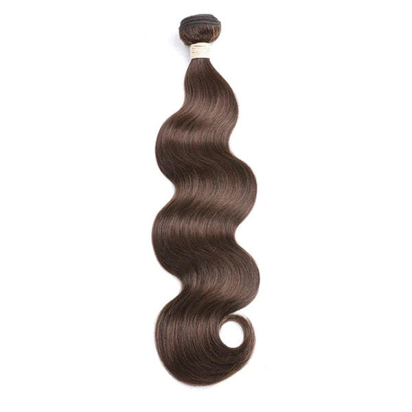 lumiere Color #4 Brown Body Wave One piece Bundle 100% Extension de cheveux humains vierges