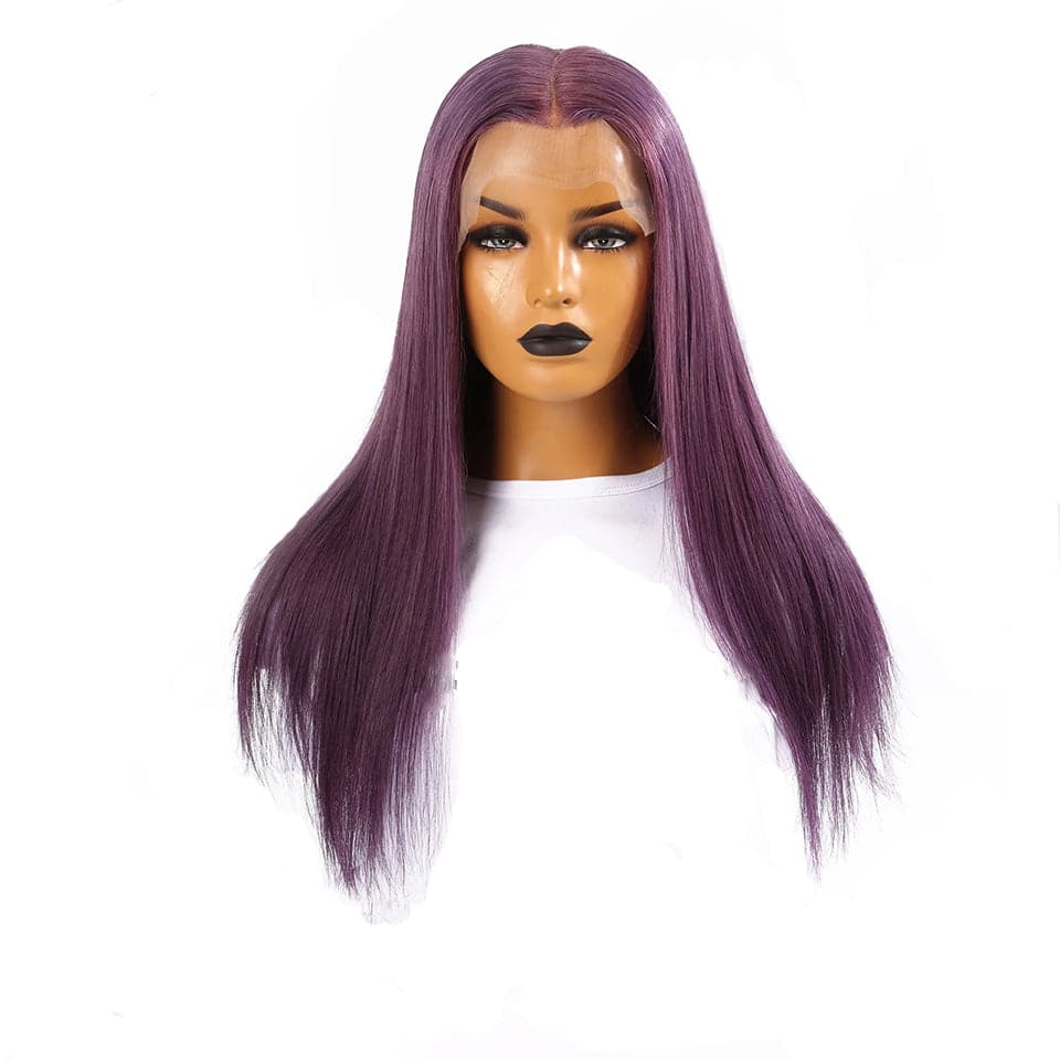 Perruque de cheveux humains HD Lace Front gris violet violet droite 4x4/13x4 