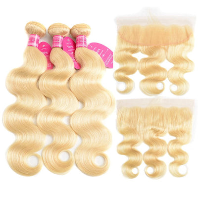 lumiere 613 Blonde Body Wave 4 Bundles with 13*4 Frontal Human Virgin Hair - Lumiere hair