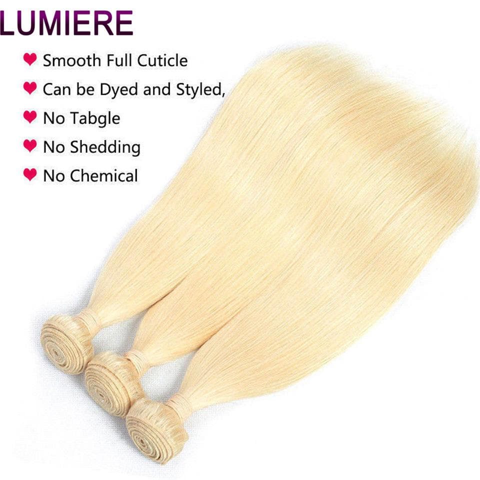 lumiere 1 Piece Blonde Color 613 Straight Virgin Human Hair Extension