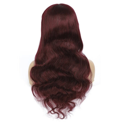 99J Body Wave Full Machine Made None Lace Front Wigs With Bangs