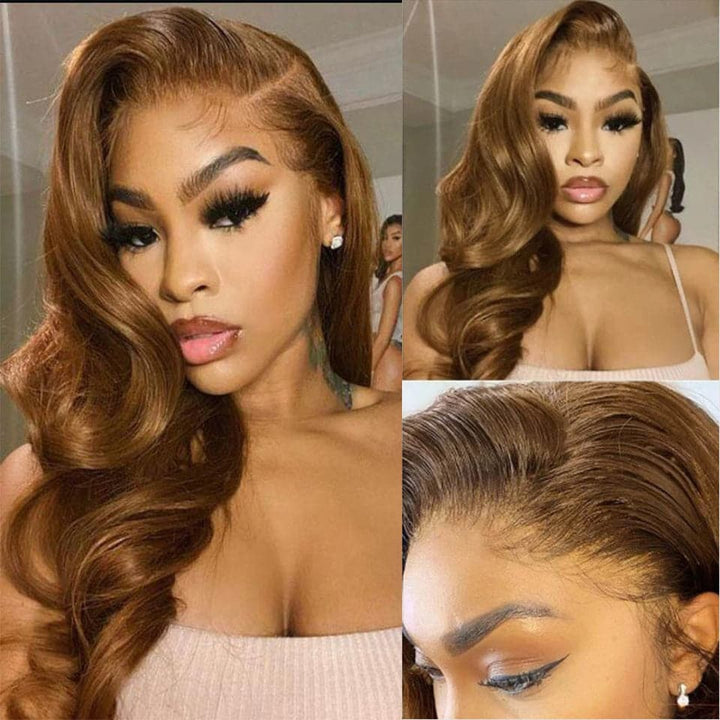 Cabelo humano 4X4/13X4/13x1x4 T part/Lace Front Wig #750 Color Body Wave Wig 150% 