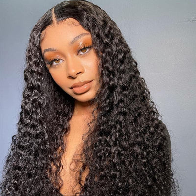 New V Part Water Wave Upgrade No Leave Out Brazilian Remy Glueless Human Hair Wigs For Women