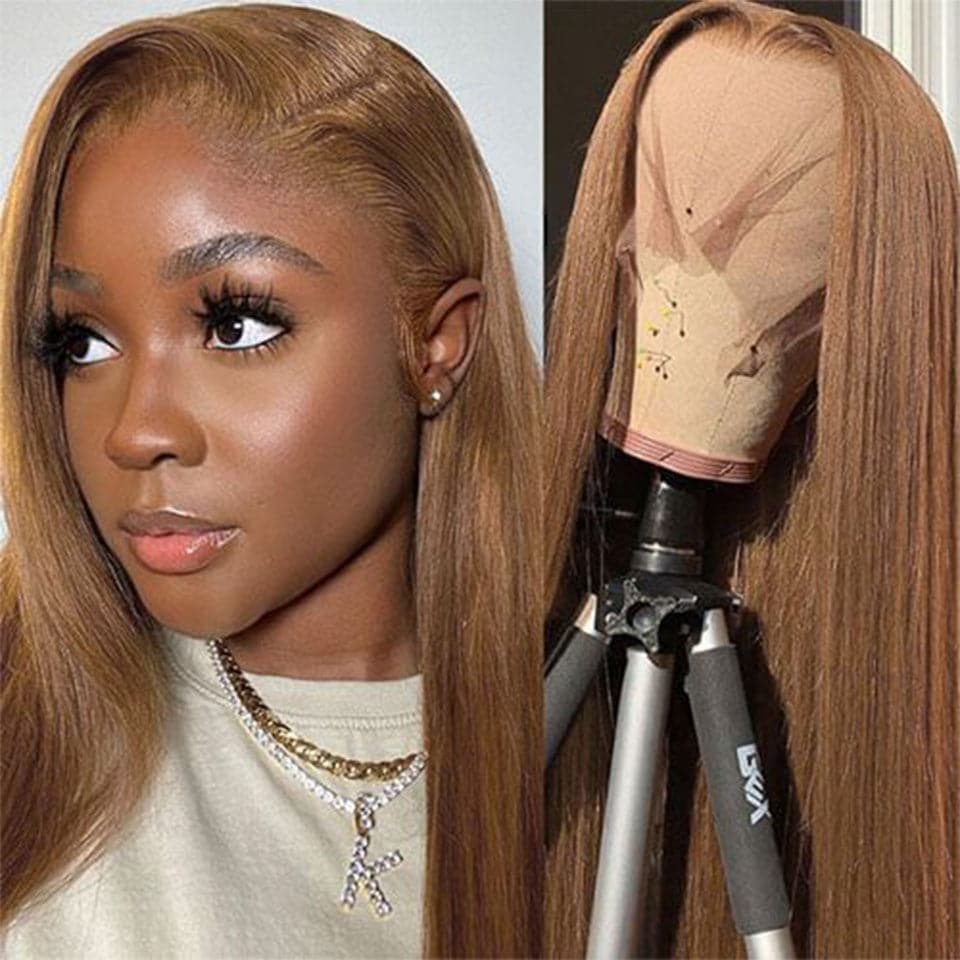 Light Brown Straight 4x4/13x4 Lace Front Wigs For Women