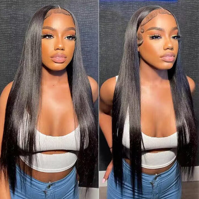 3D Dome Cap Pre Cut Straight HD 4X6 Lace Glueless Lace Closure Wigs for Black Women