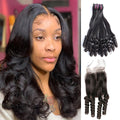 Lumiere Hair Straight Funmi Human Hair 4 Bundles with 4x4 Lace Closure