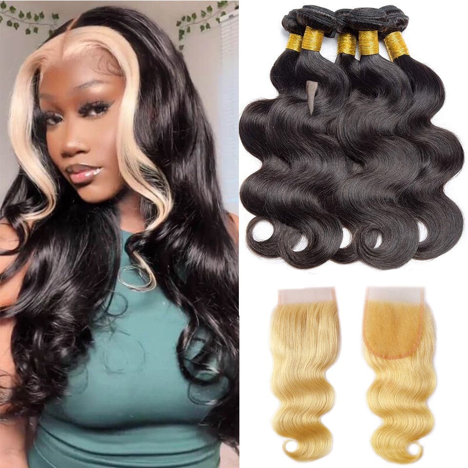 613 Hair Bundles with Closure Body Wave online Human Hair Bundles